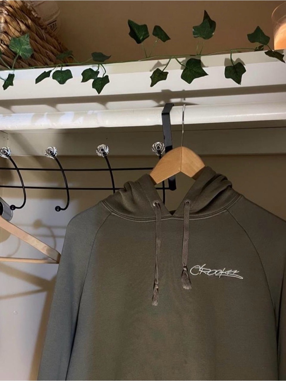 Crooks & Castles Olive Drawstring Hooded Sweatshirt